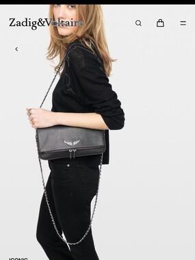 $398 Zadig&Voltaire Ikonic Rock Clutch New w flaw